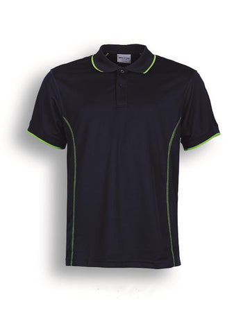 Stitch Feature Essentials-Kids Short Sleeve Polo in Navy/Lime