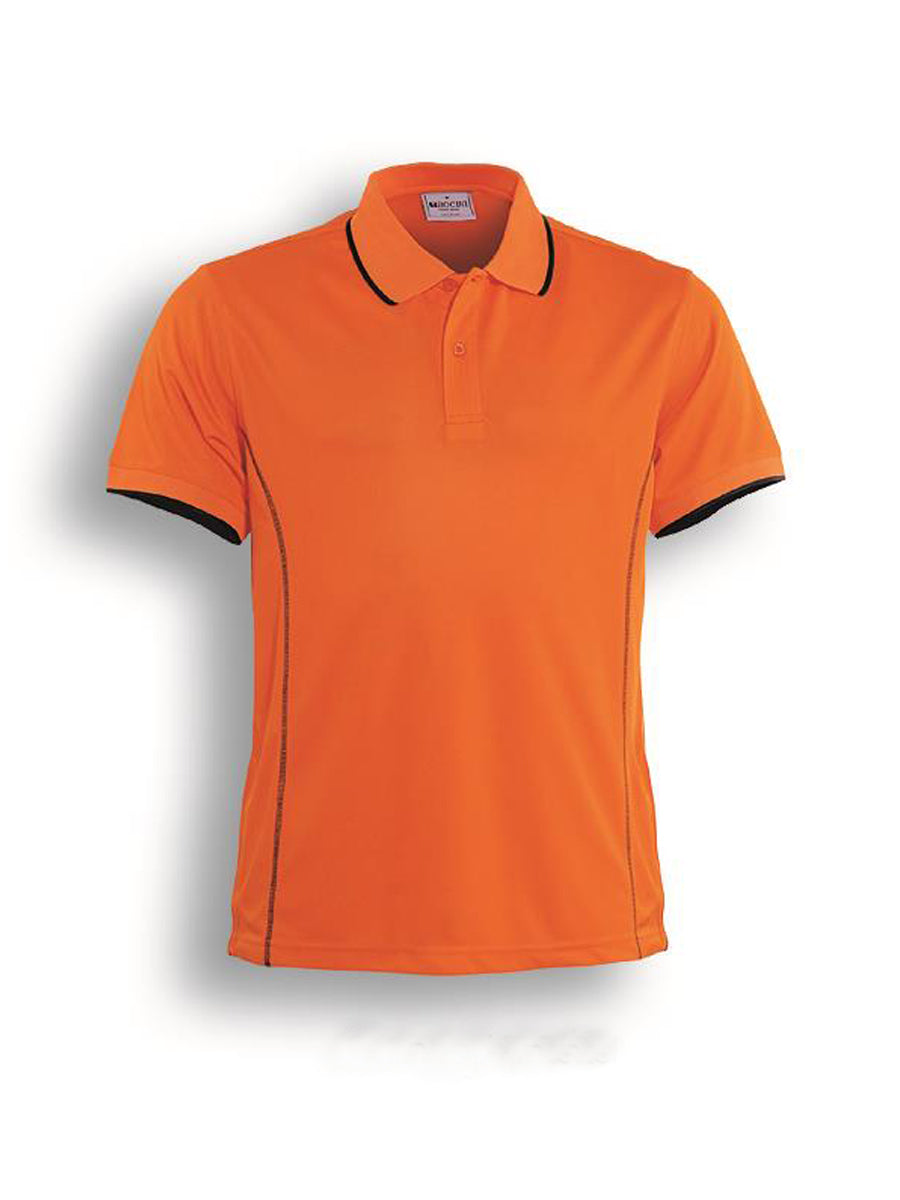 Stitch Feature Essentials-Kids Short Sleeve Polo in Orange/Black