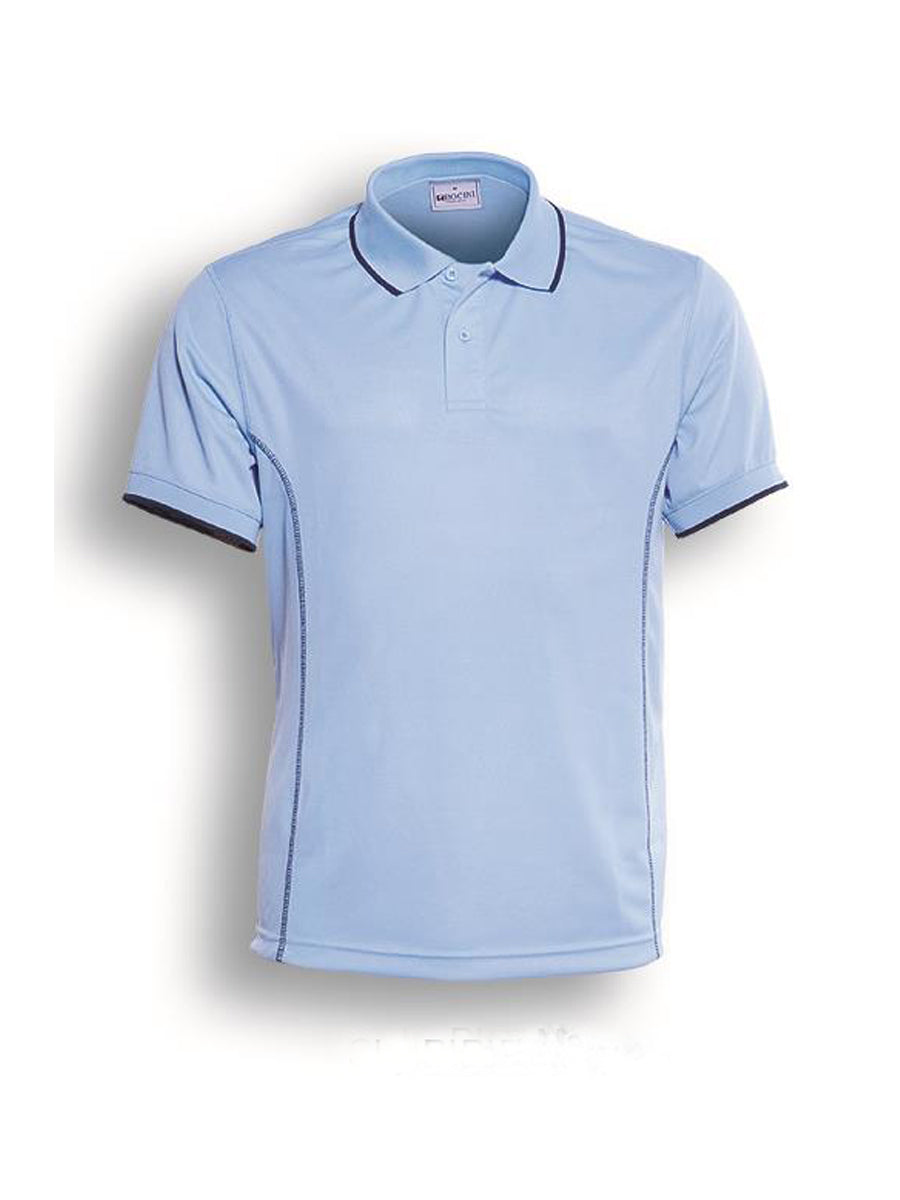Stitch Feature Essentials-Kids Short Sleeve Polo in Sky Blue/Navy