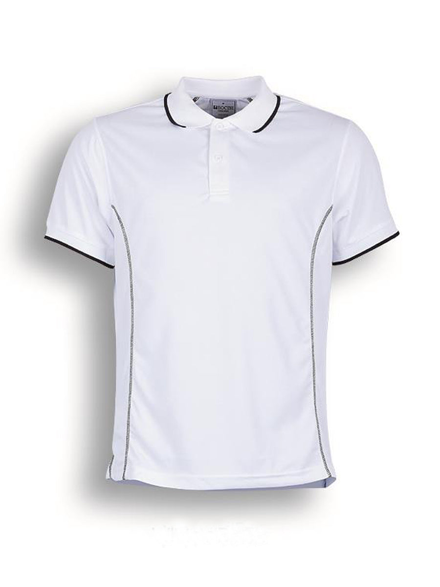 Stitch Feature Essentials-Kids Short Sleeve Polo in White/Black