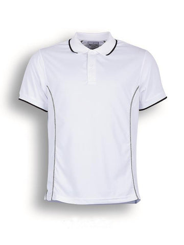 Stitch Feature Essentials-Kids Short Sleeve Polo in White/Black
