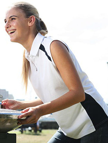 Team Essentials-Ladies Sleeveless Contrast Polo, Bocini