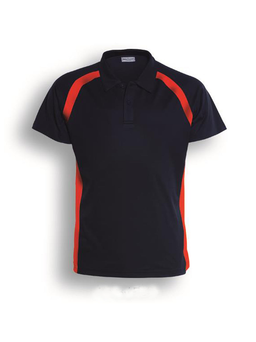 Team Essentials-Kids Short Sleeve Contrast Panel Polo in Navy/Red