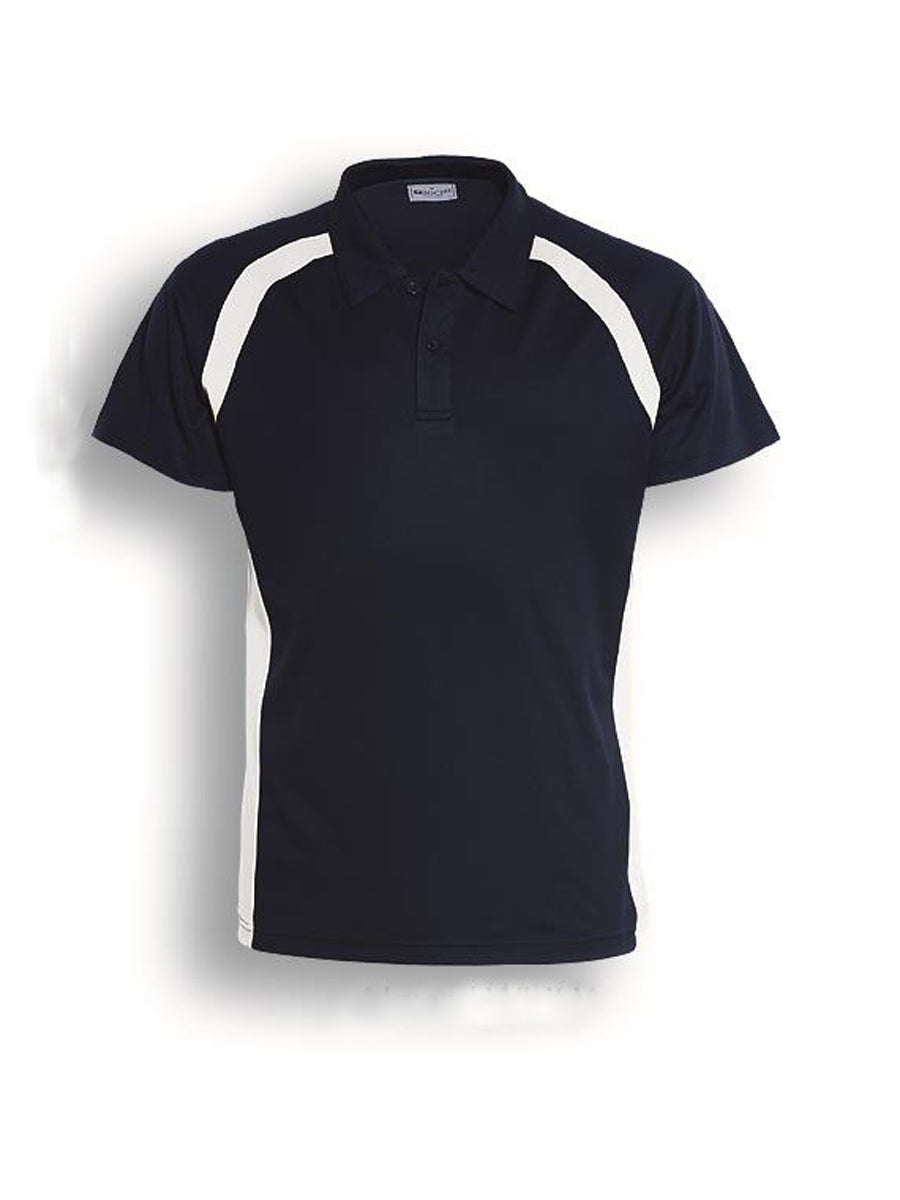 Team Essentials-Kids Short Sleeve Contrast Panel Polo in Navy/White