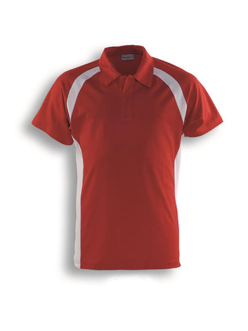 Team Essentials-Kids Short Sleeve Contrast Panel Polo in Red/White