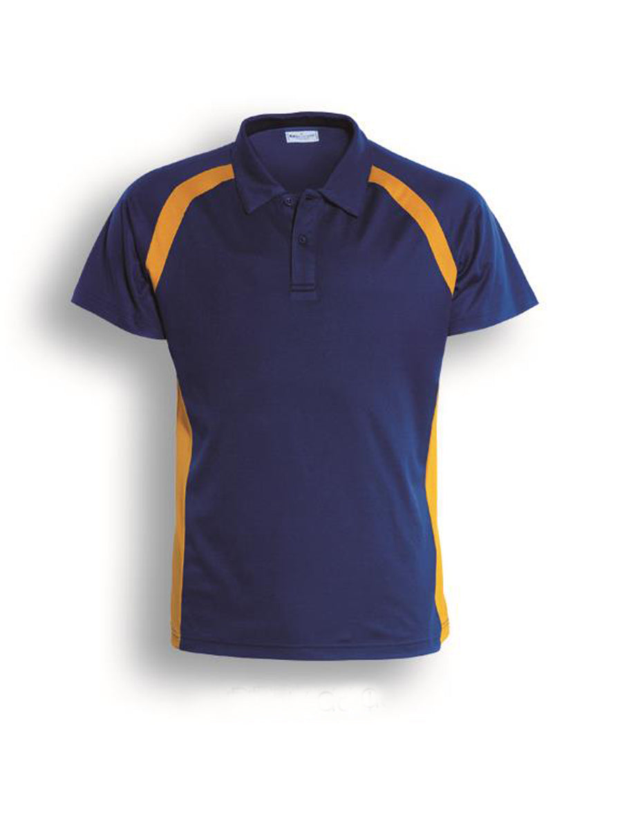 Team Essentials-Kids Short Sleeve Contrast Panel Polo in Royal/Gold