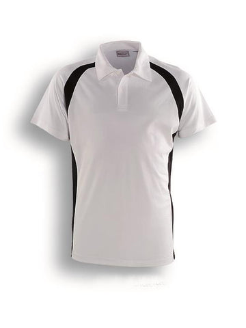 Team Essentials-Kids Short Sleeve Contrast Panel Polo in White/Black