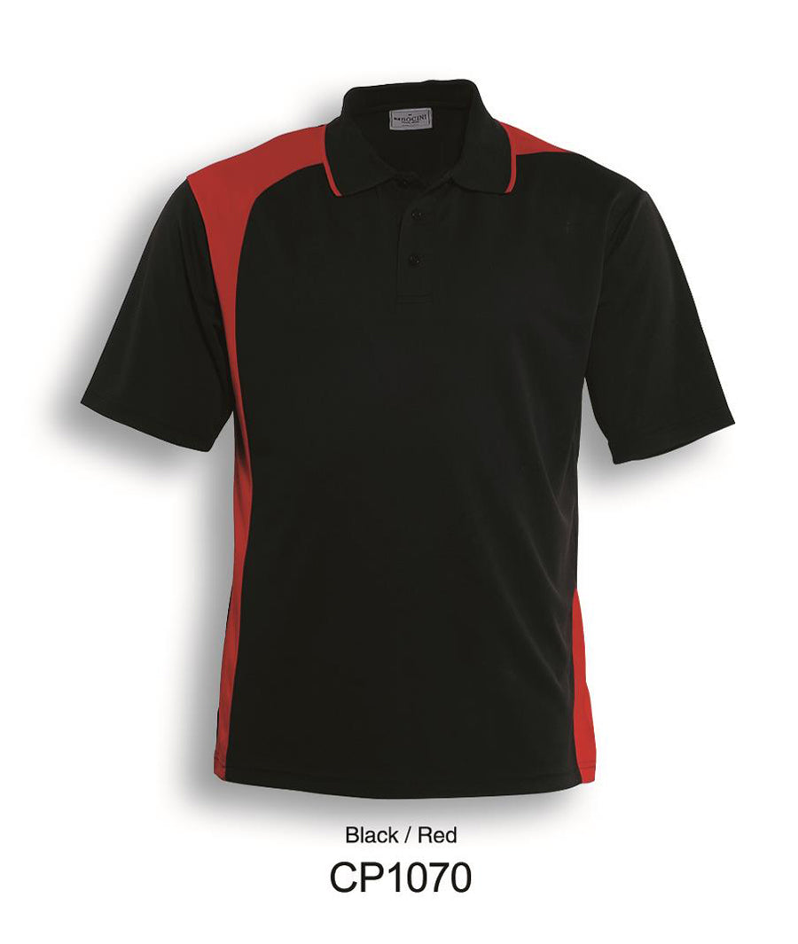 Unisex Adults Asymmetrical Polo in Black/Red
