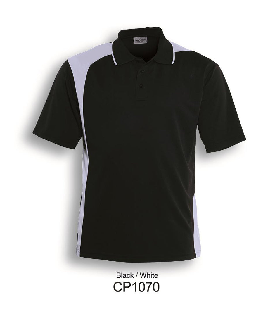 Unisex Adults Asymmetrical Polo in Black/White