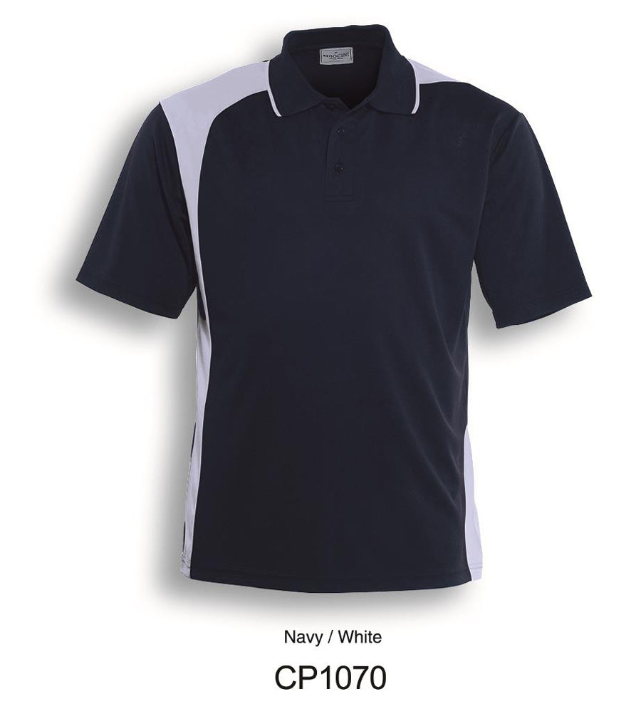 Unisex Adults Asymmetrical Polo in Navy/White