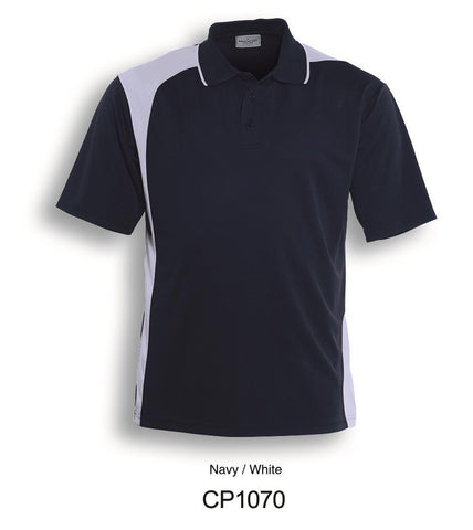 Unisex Adults Asymmetrical Polo in Navy/White