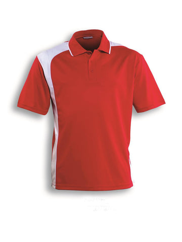 Unisex Adults Asymmetrical Polo in Red/White
