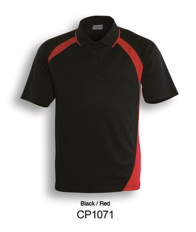 Unisex Adults Dynamic Polo in Black/Red