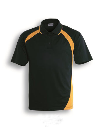 Unisex Adults Dynamic Polo in Bottle Green/Gold