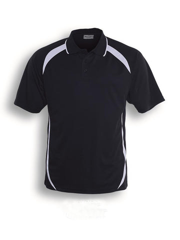 Unisex Adults Contrast Contour Polo in Navy/White