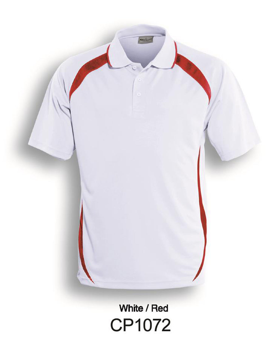 Unisex Adults Contrast Contour Polo in White/Red
