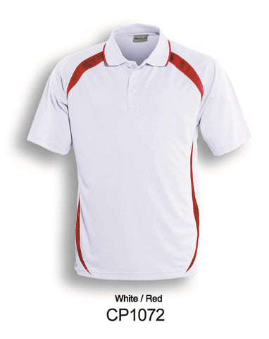Unisex Adults Contrast Contour Polo in White/Red