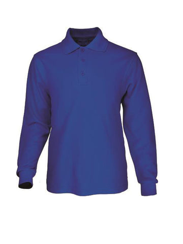Kids Long Sleeve Basic Polo in Royal