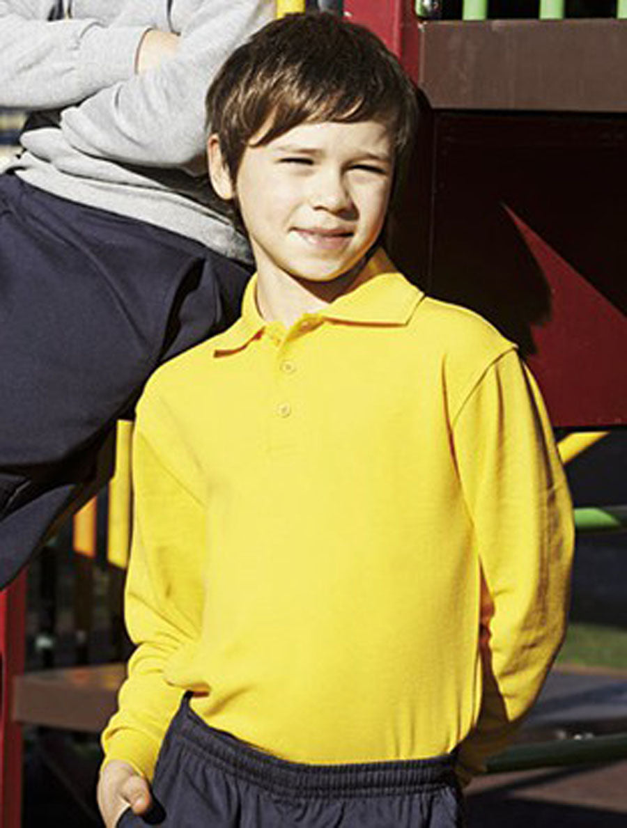 Kids Long Sleeve Basic Polo, Bocini