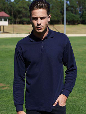Mens Long Sleeve Basic Polo, Bocini