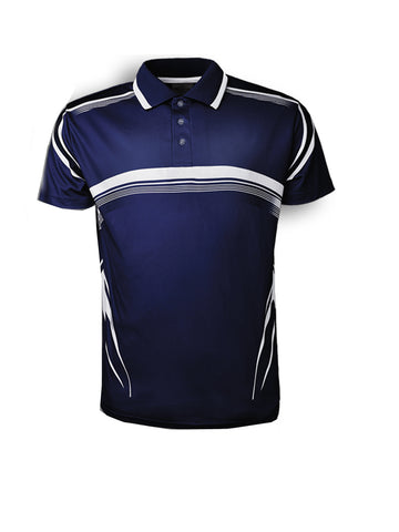 Unisex Adults Sublimated Gradated Polo in Navy/White