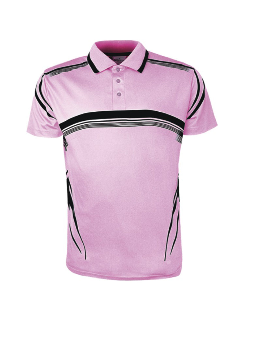 Unisex Adults Sublimated Gradated Polo in Pink/Black