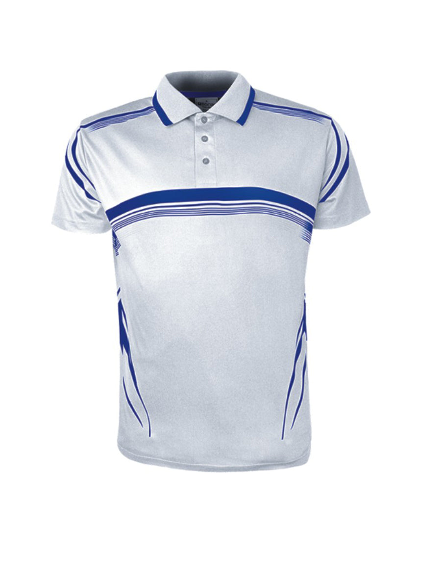 Unisex Adults Sublimated Gradated Polo in White/Royal