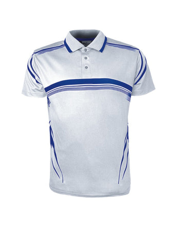 Unisex Adults Sublimated Gradated Polo in White/Royal