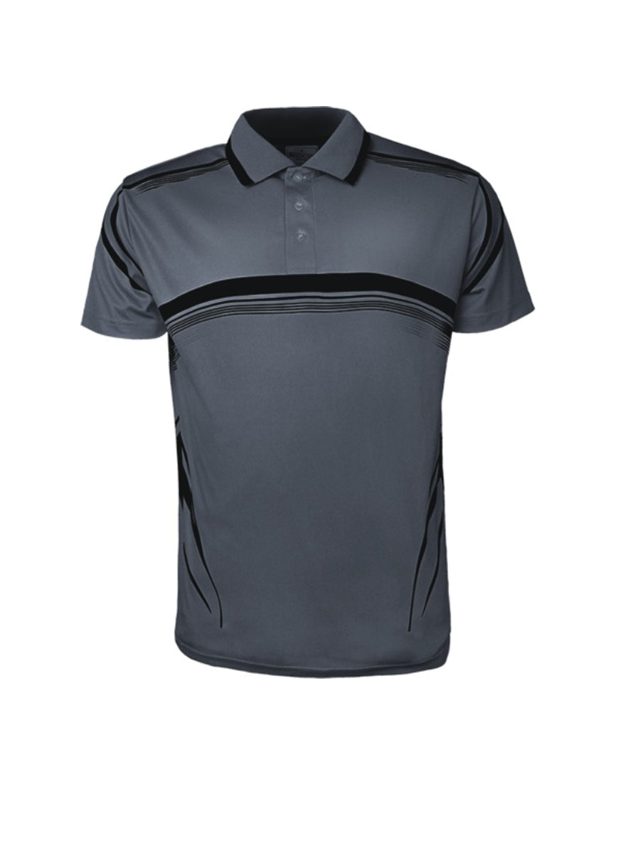 Unisex Adults Sublimated Gradated Polo in Grey/Black