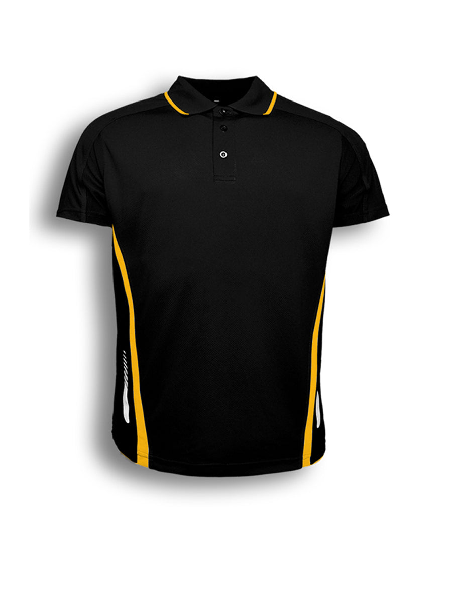 Unisex Adults Elite Sports Polo in Black/Gold