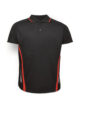 Unisex Adults Elite Sports Polo in Black/Red
