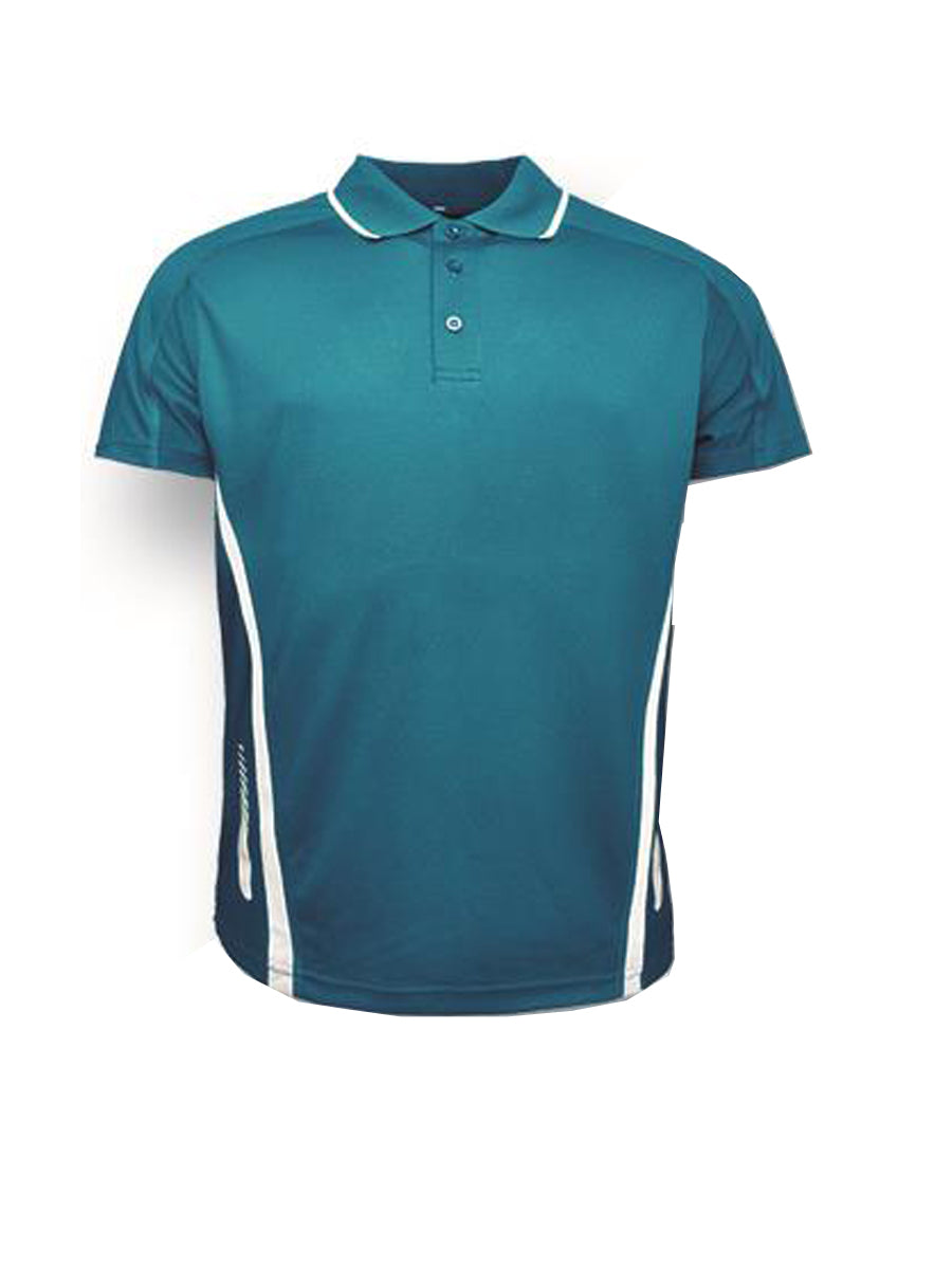 Unisex Adults Elite Sports Polo in Cyan/White