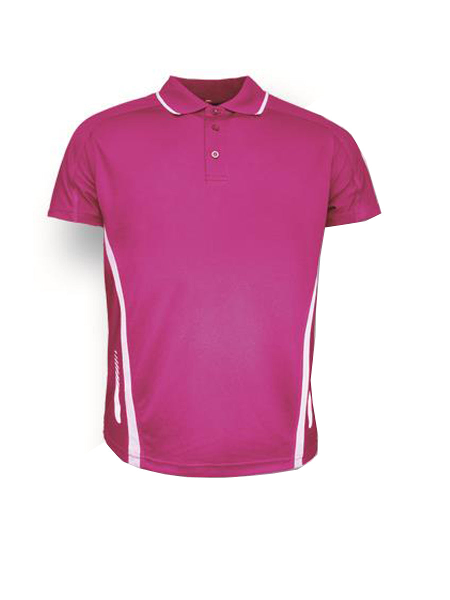 Unisex Adults Elite Sports Polo in Magenta/White