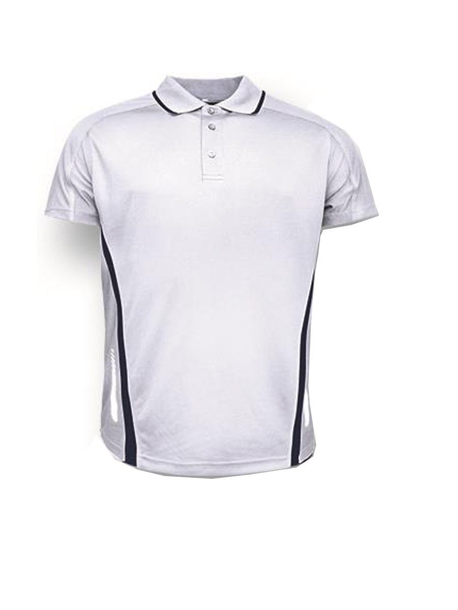Unisex Adults Elite Sports Polo in White/Navy