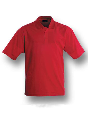Plain Colour Poly Face Cotton Backing S/S Polo in Red