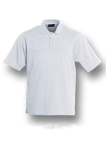 Plain Colour Poly Face Cotton Backing S/S Polo in White