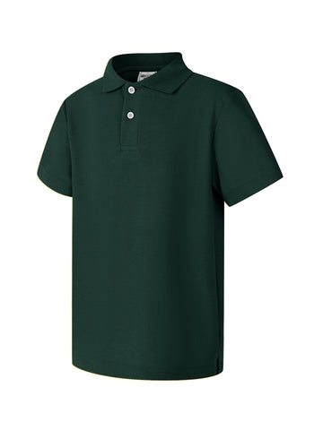 Short Sleeves School Polo in Bottle Green