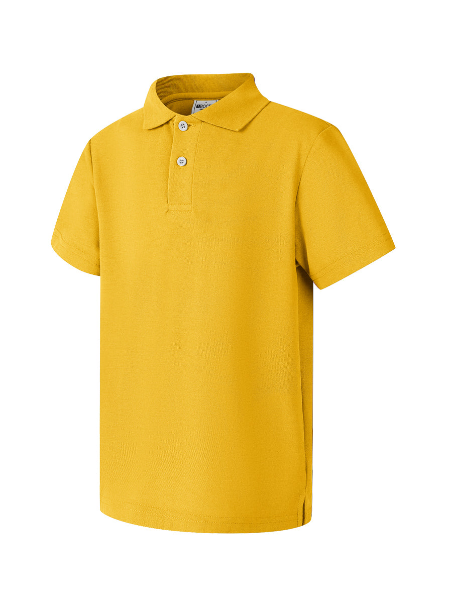 Short Sleeves School Polo in Gold