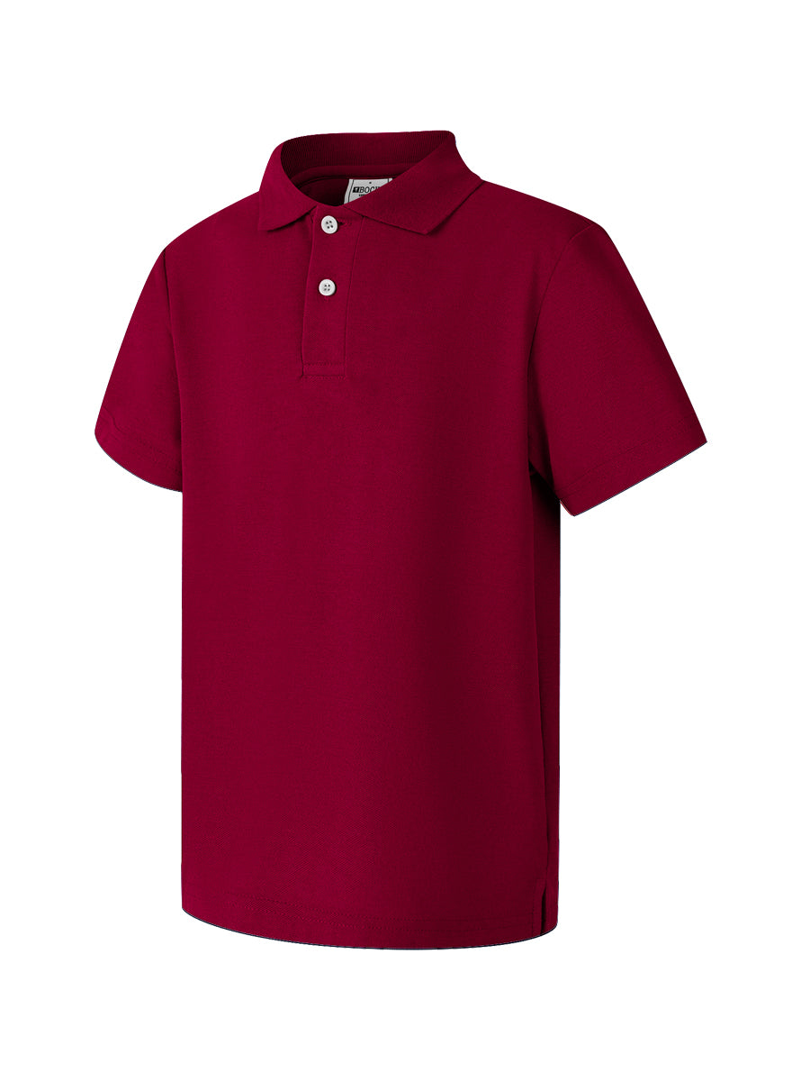 Short Sleeves School Polo in Maroon