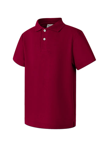 Short Sleeves School Polo in Maroon