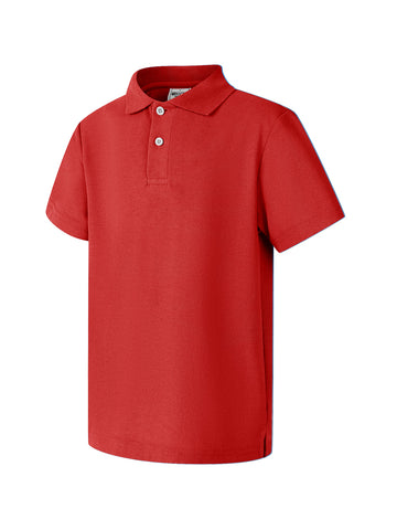 Short Sleeves School Polo in Red