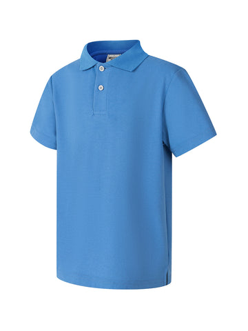 Short Sleeves School Polo in Sky Blue