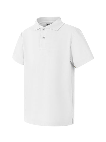 Short Sleeves School Polo in White