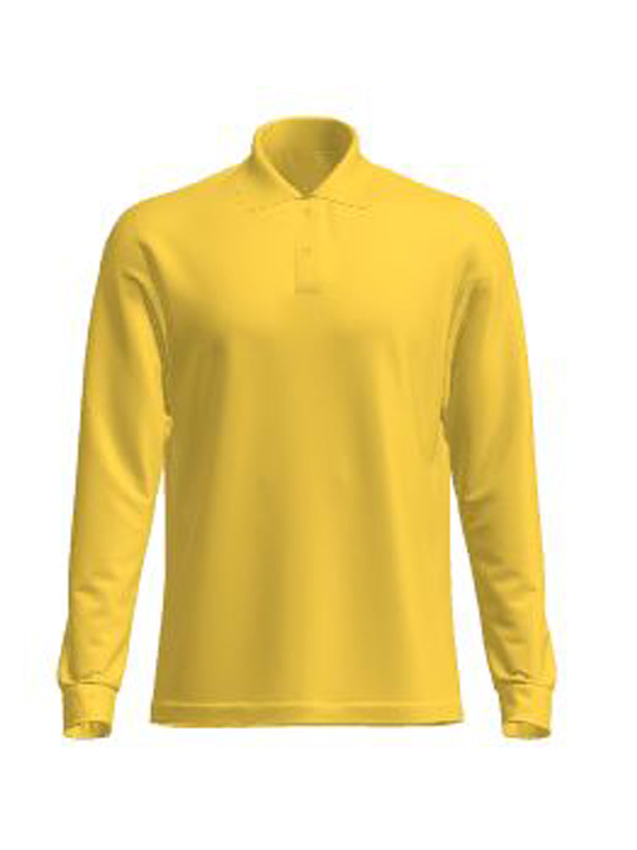 Long Sleeves School Polo in Gold