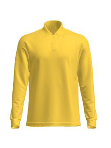 Long Sleeves School Polo in Gold