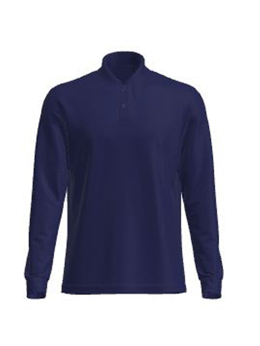 Long Sleeves School Polo in Navy