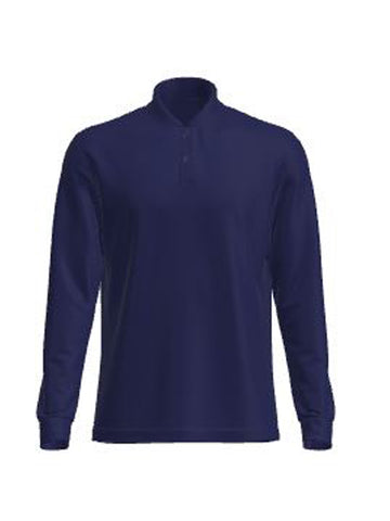 Long Sleeves School Polo in Navy