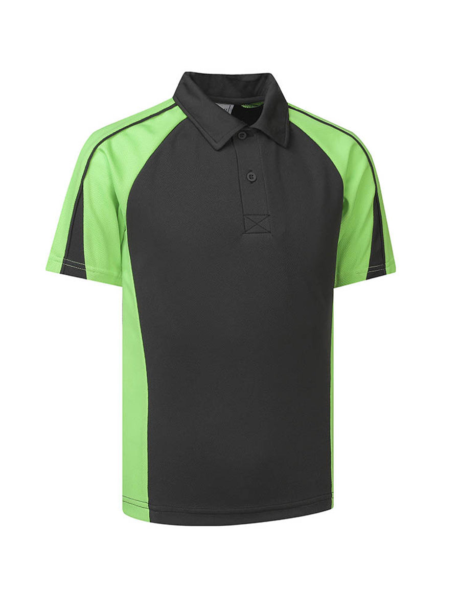 Vibrant Edge Polo in Charcoal/Lime