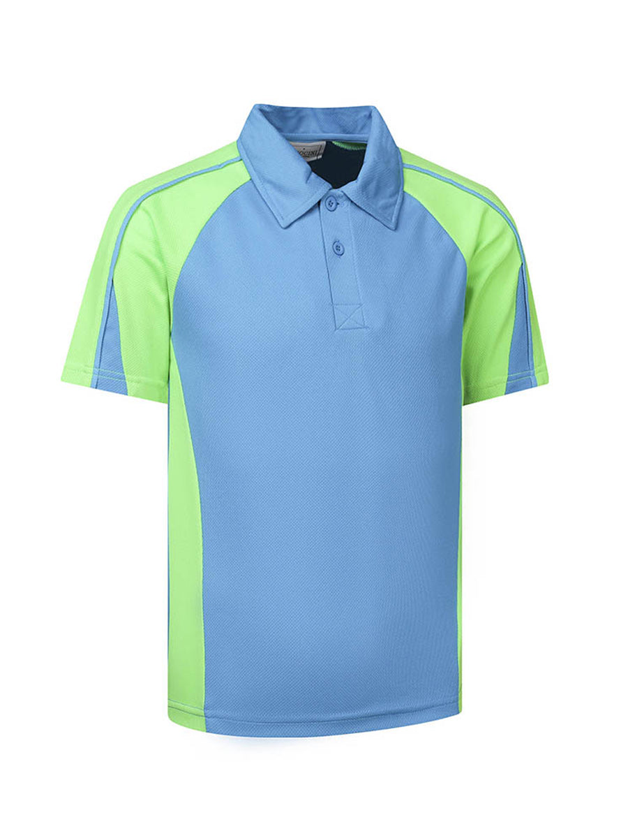 Vibrant Edge Polo in Cyan/Lime