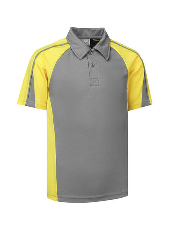 Vibrant Edge Polo in Grey/Yellow